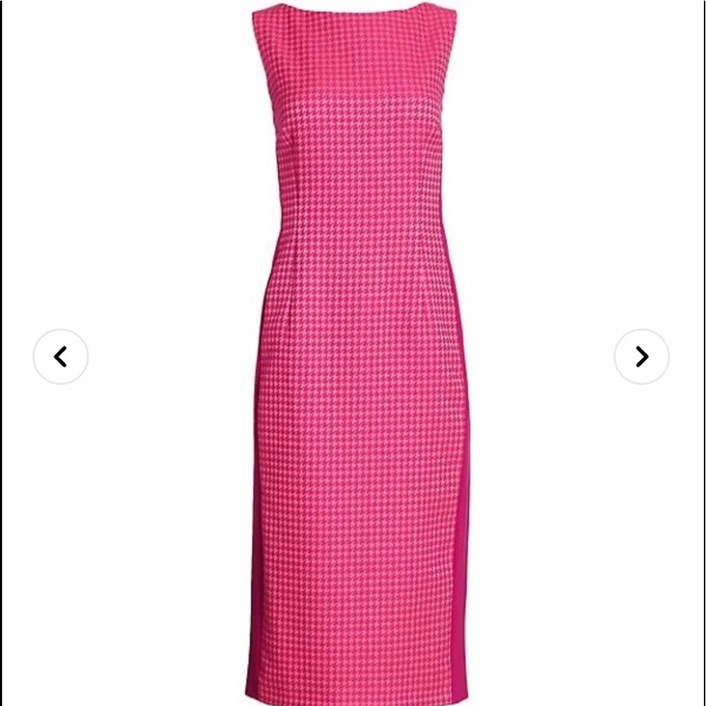 ESCADA 2021 Sheath Dress, Pink Houndstooth - Picture 2 of 10